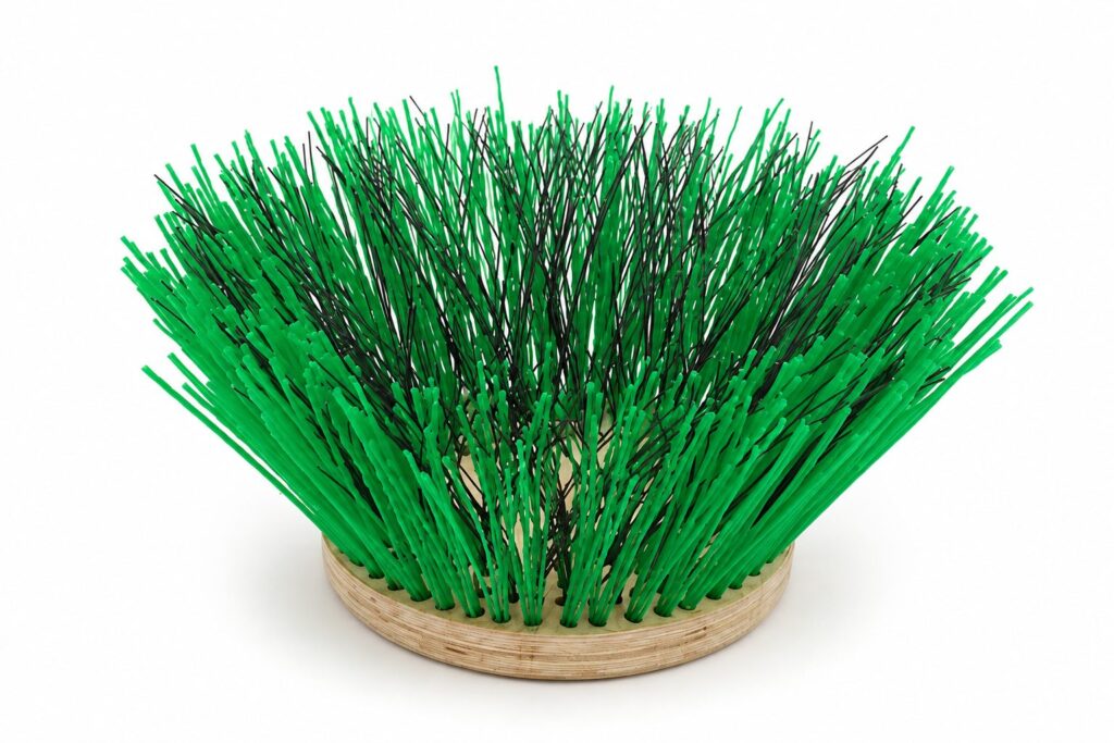 stapled-tufted agricultural disc brush